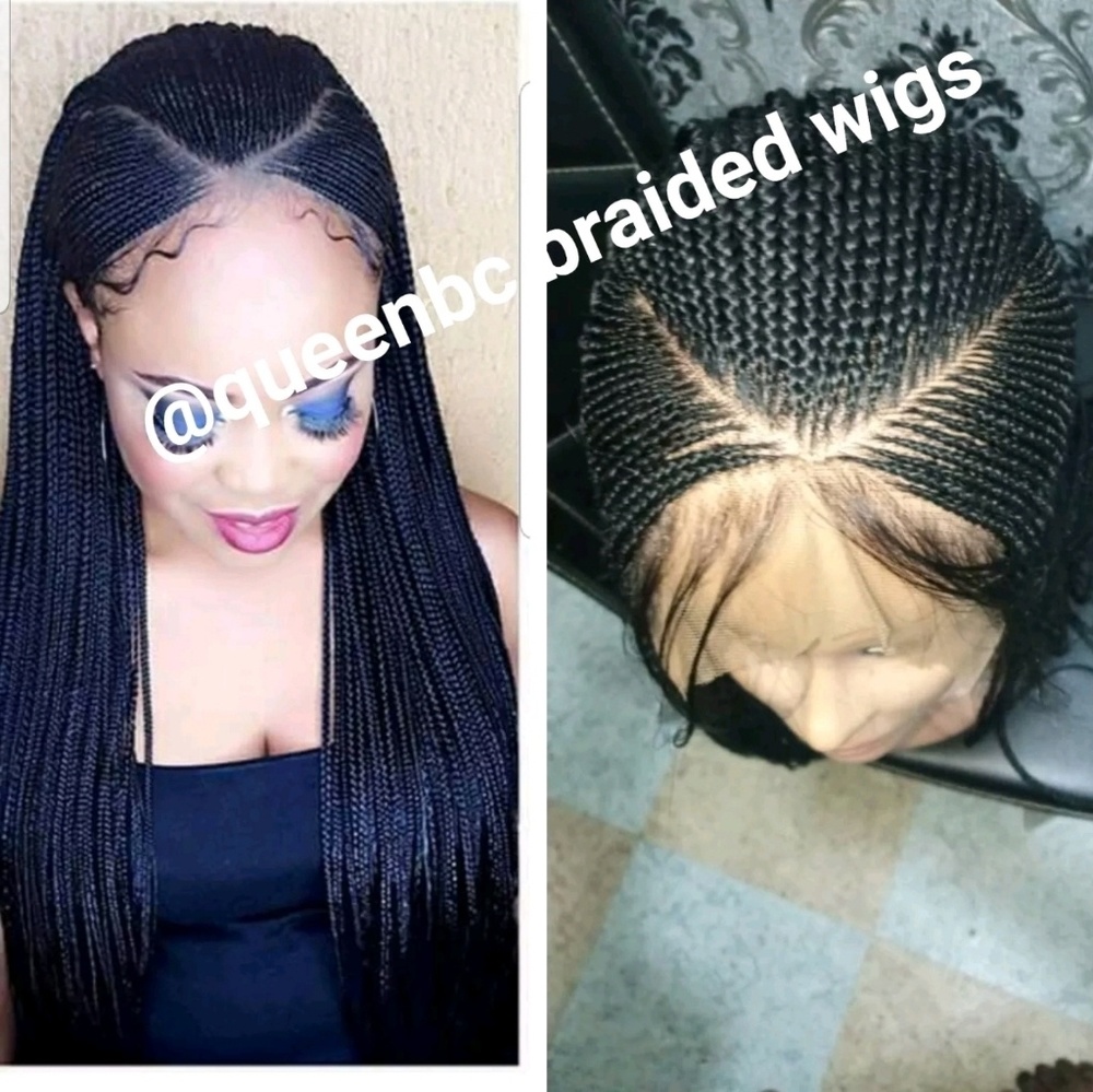 COPY - V cut braided cornrow wig